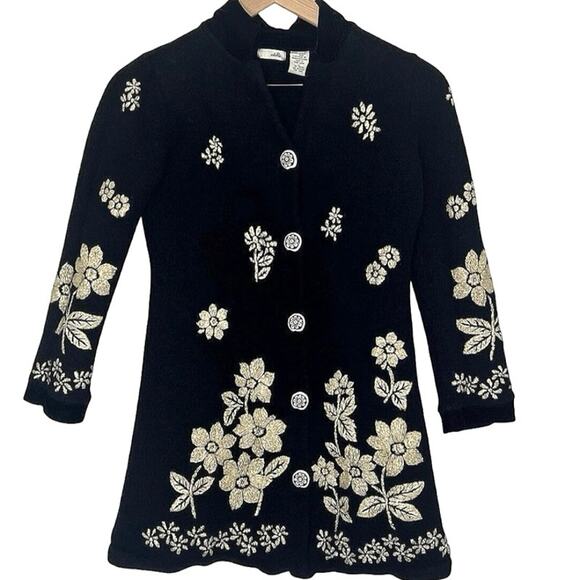 ANTHRO Odille Wool Floral Coat - OG Y2K Version - Plazacore Artsy Granny - HTF - Picture 2 of 7